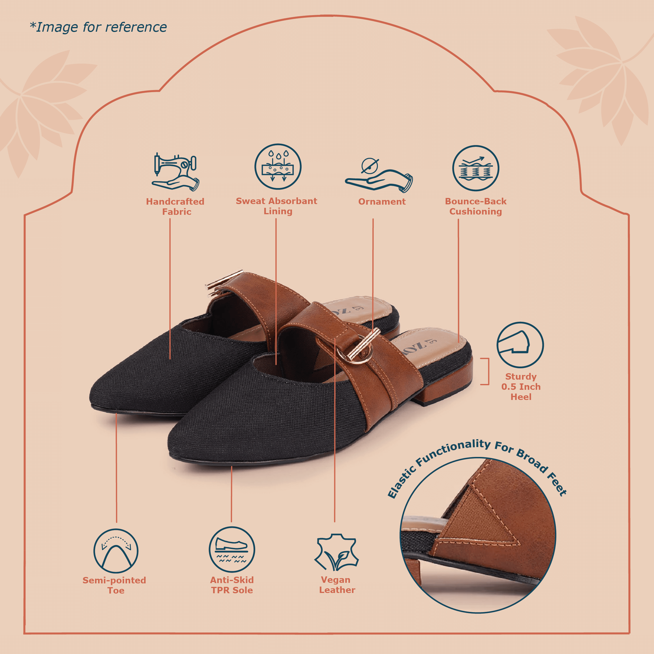 Jet Black Office Pointed Mule