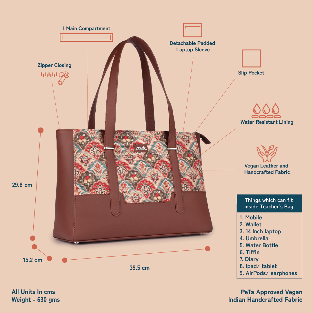 Zouk Mughal Art Multicolor Maya Multitasker Tote Bag
