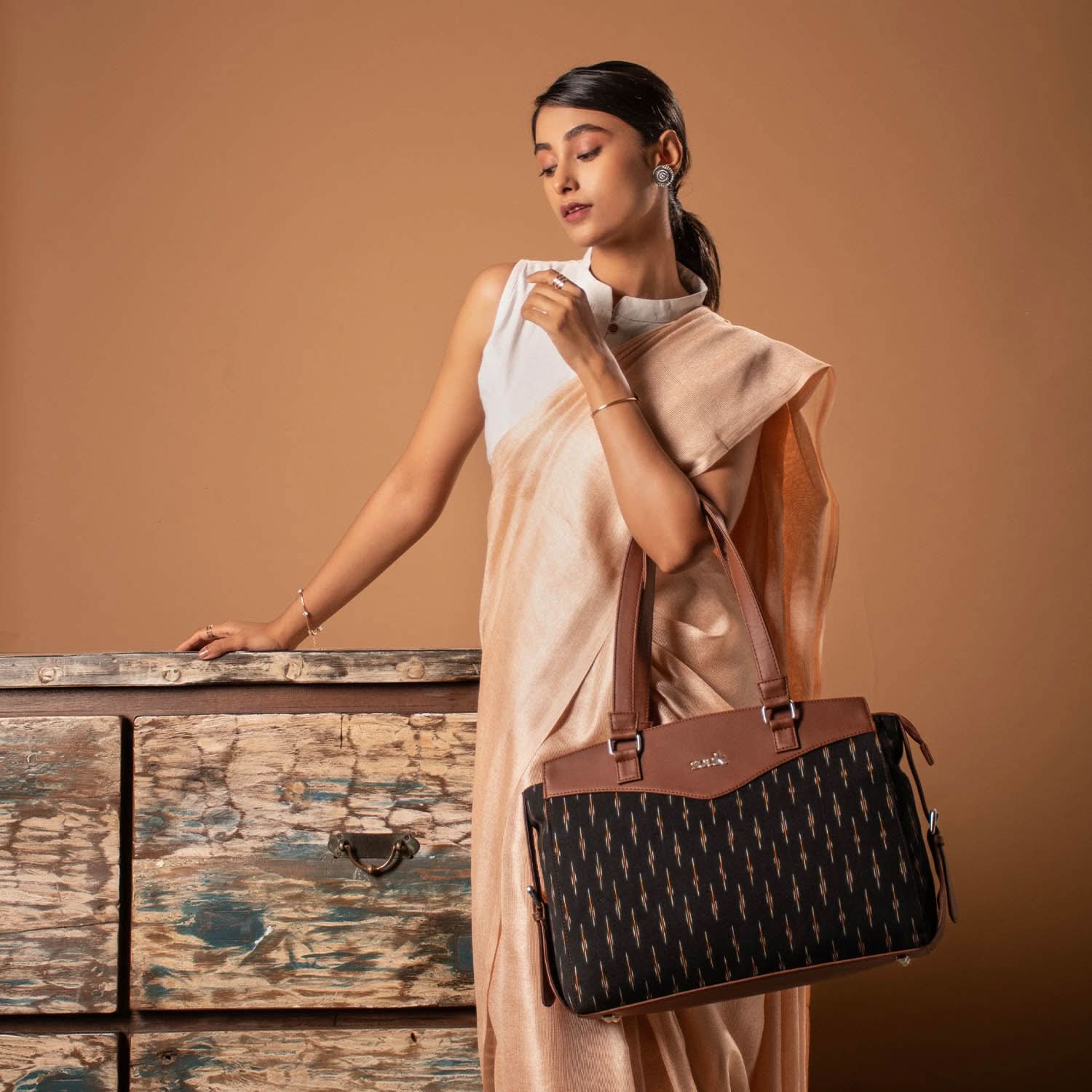 Ikat GreRe Women's Work Bag Brown