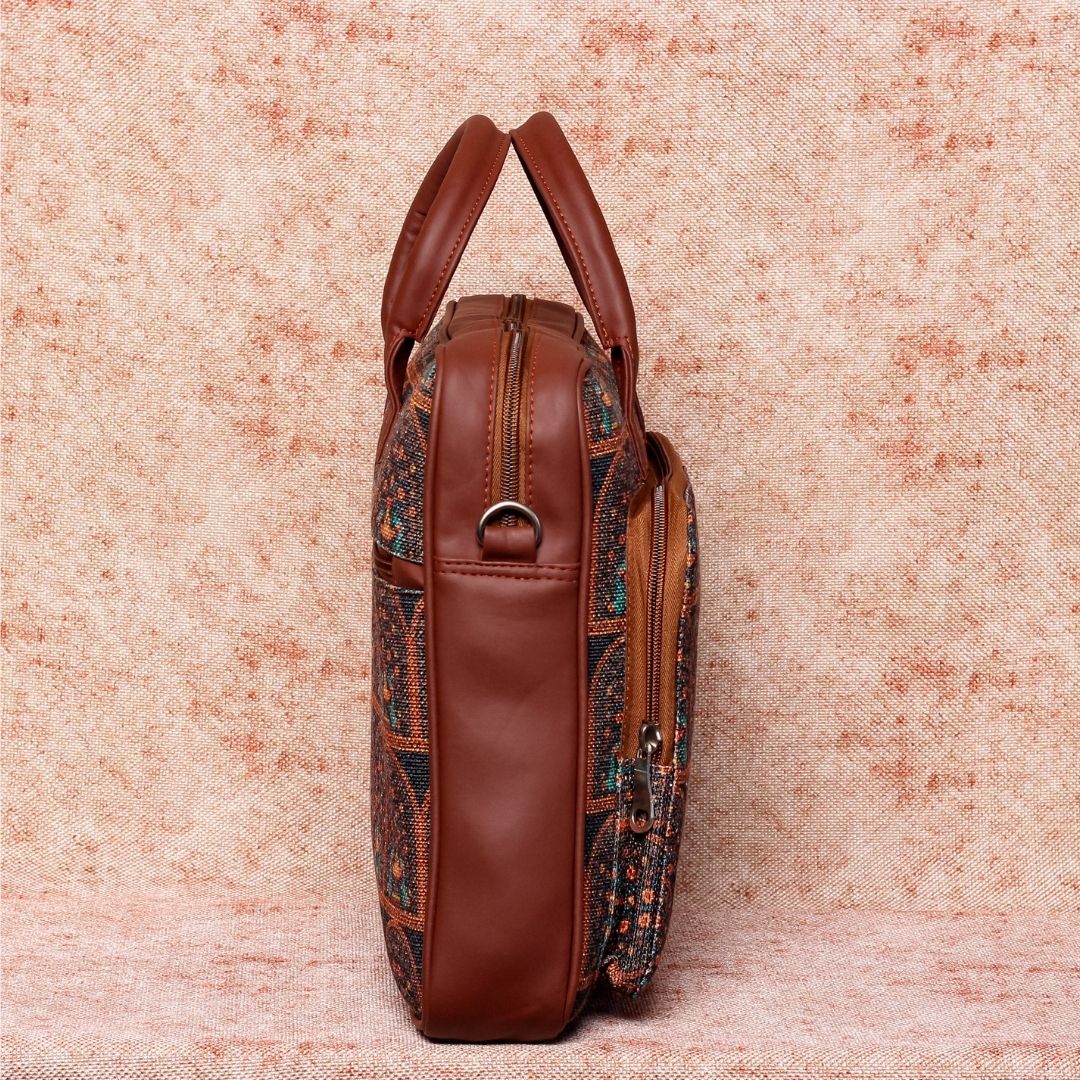 Royal Indian Peacock Motif Laptop Bag