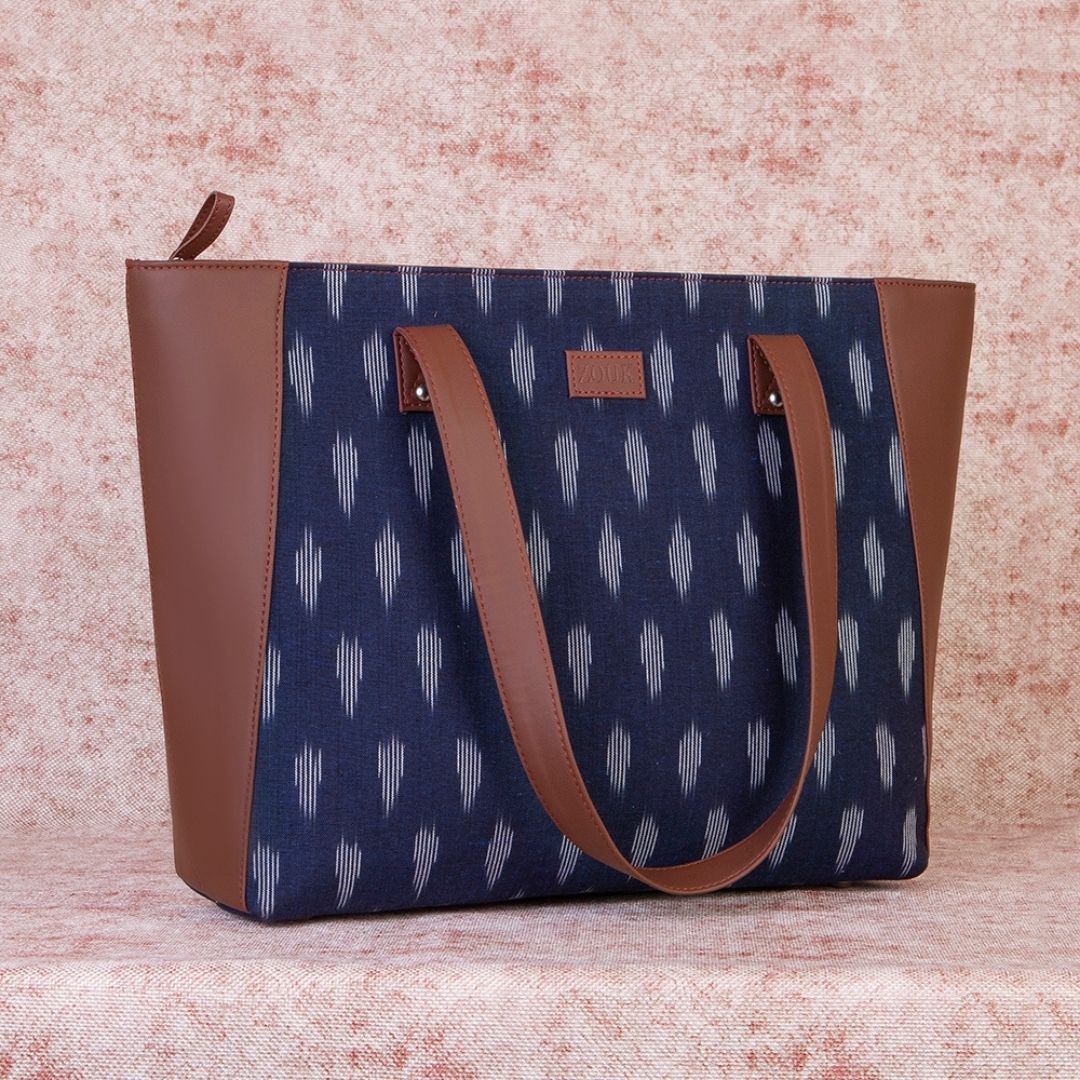 Ikat Jet Blue Side Tote Bag