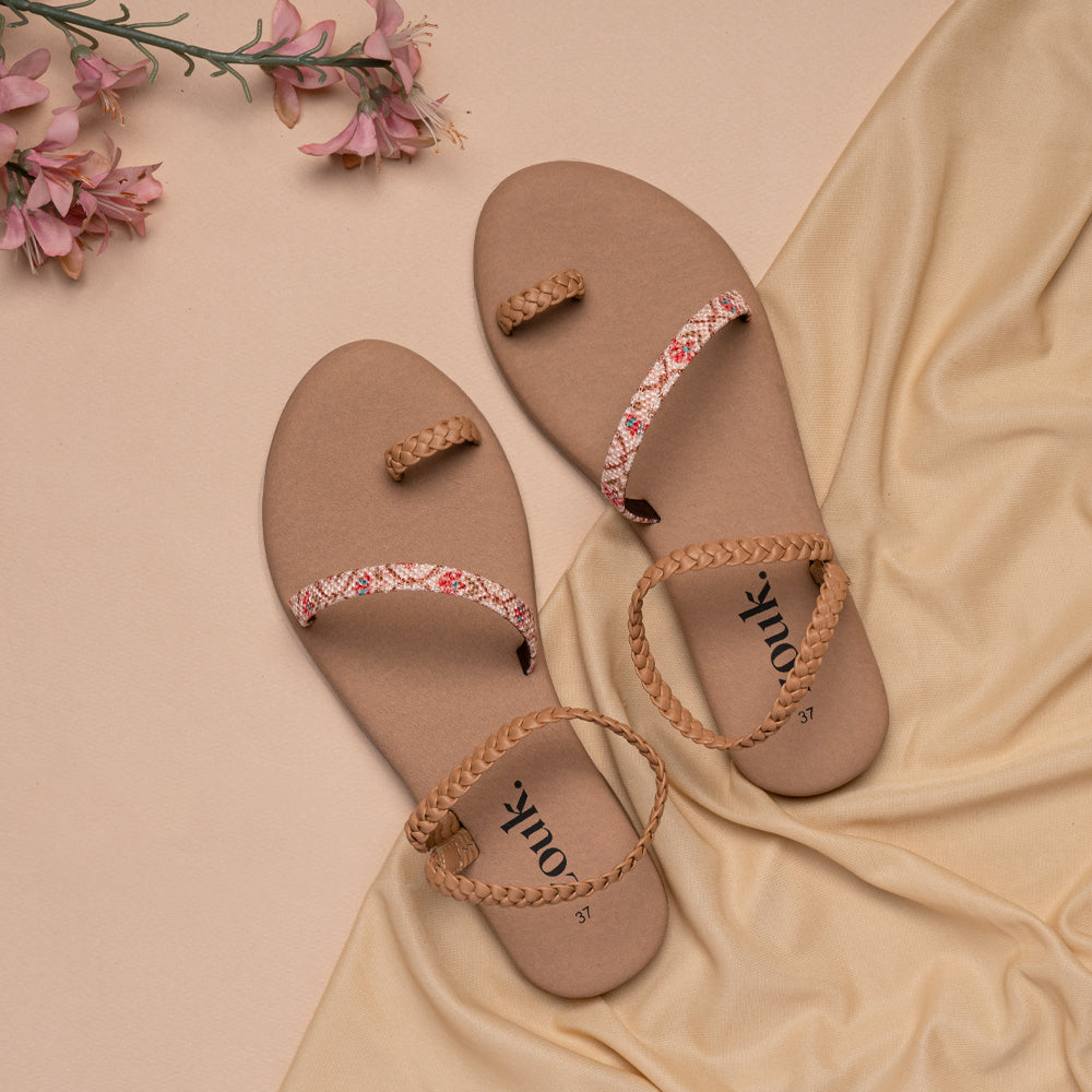 Jaipur Kamal Tan Braided Sandal