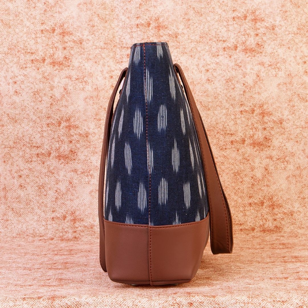 Ikat Jet Blue Shoulder Tote Bag