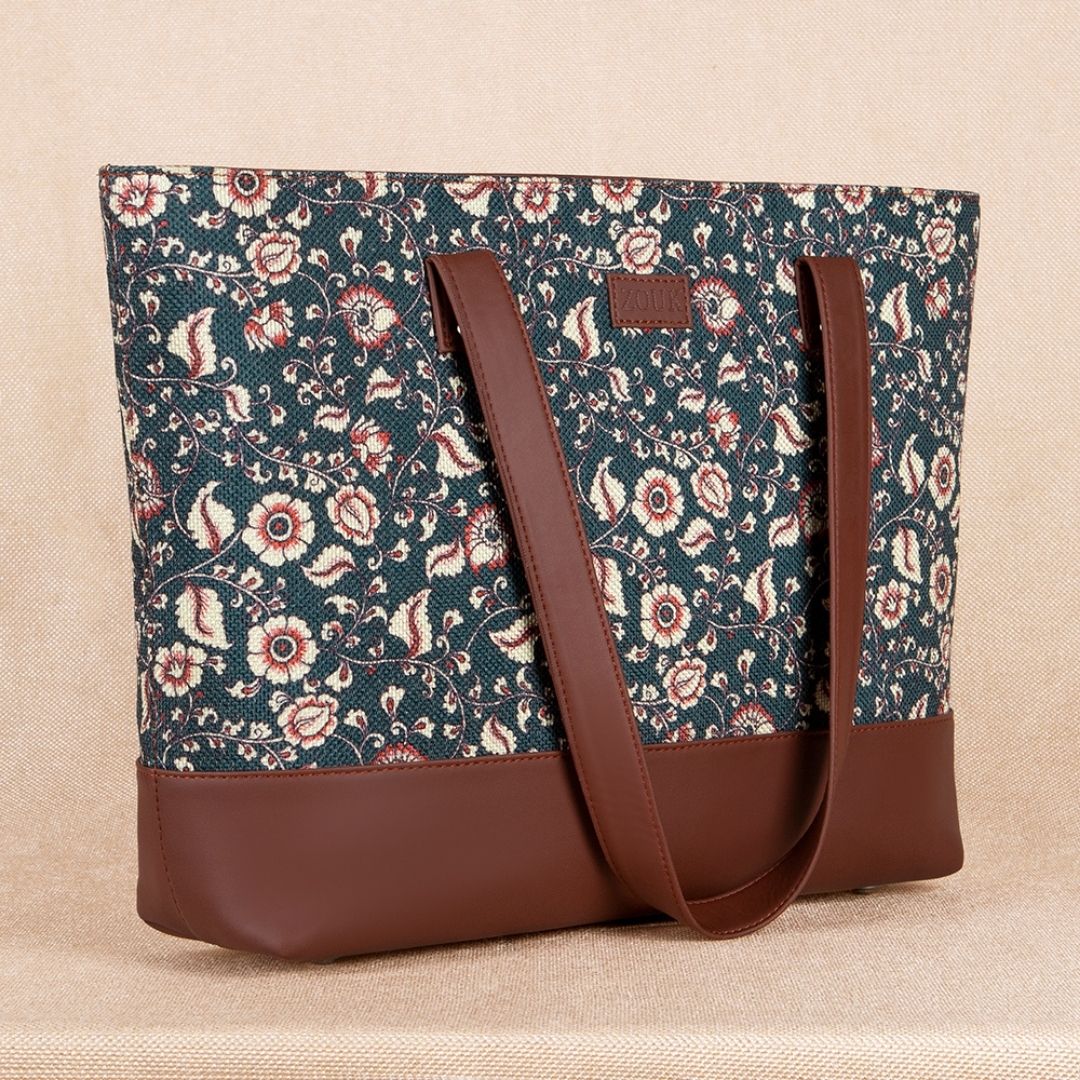 Chittoor Blue Kalamkari Shoulder Tote Bag