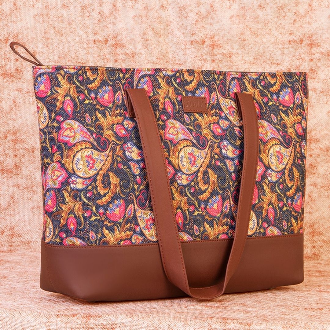 Paisley Print Shoulder Tote Bag