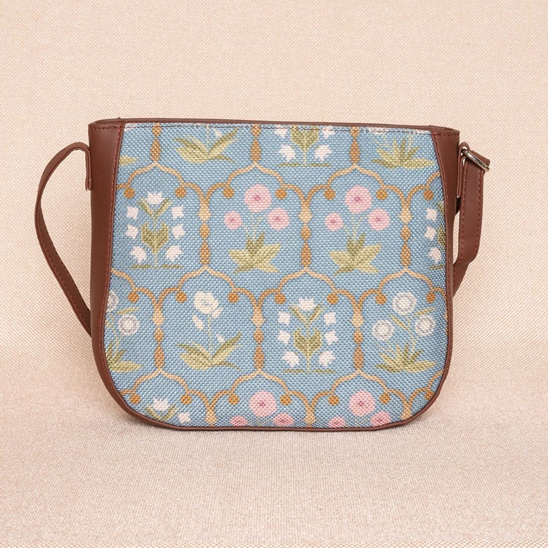 Jaipur Fresco Blue U-Shaped Sling Bag