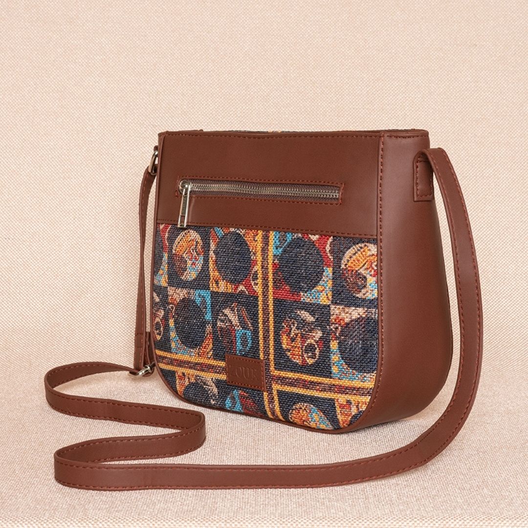 African Art U-Shaped Sling Bag