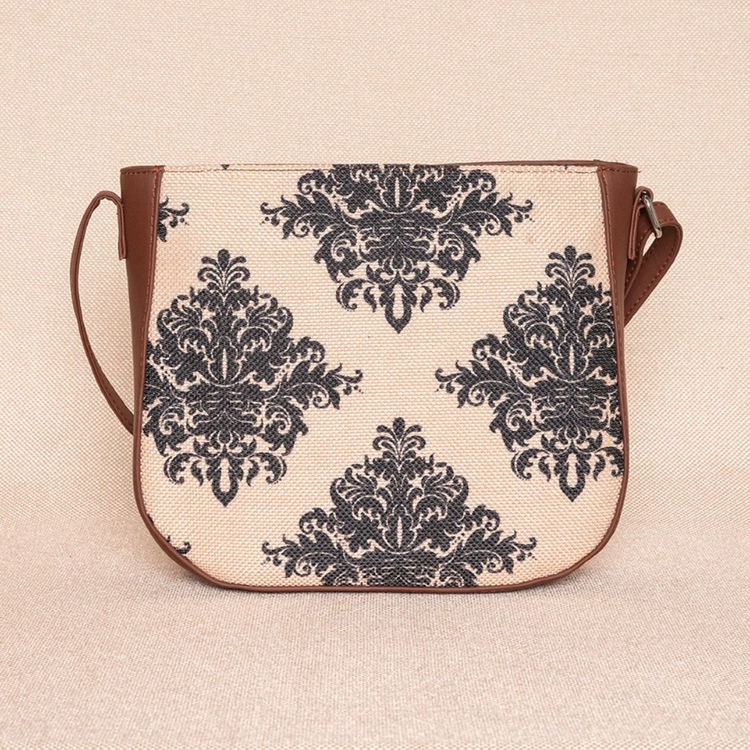 Mughal Motif U-Shaped Sling Bag