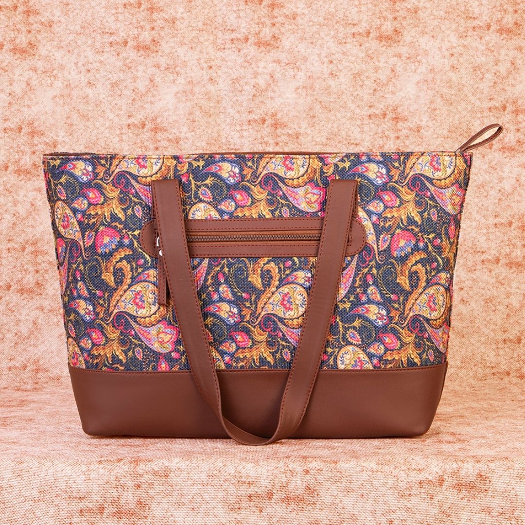 Paisley Print Shoulder Tote Bag
