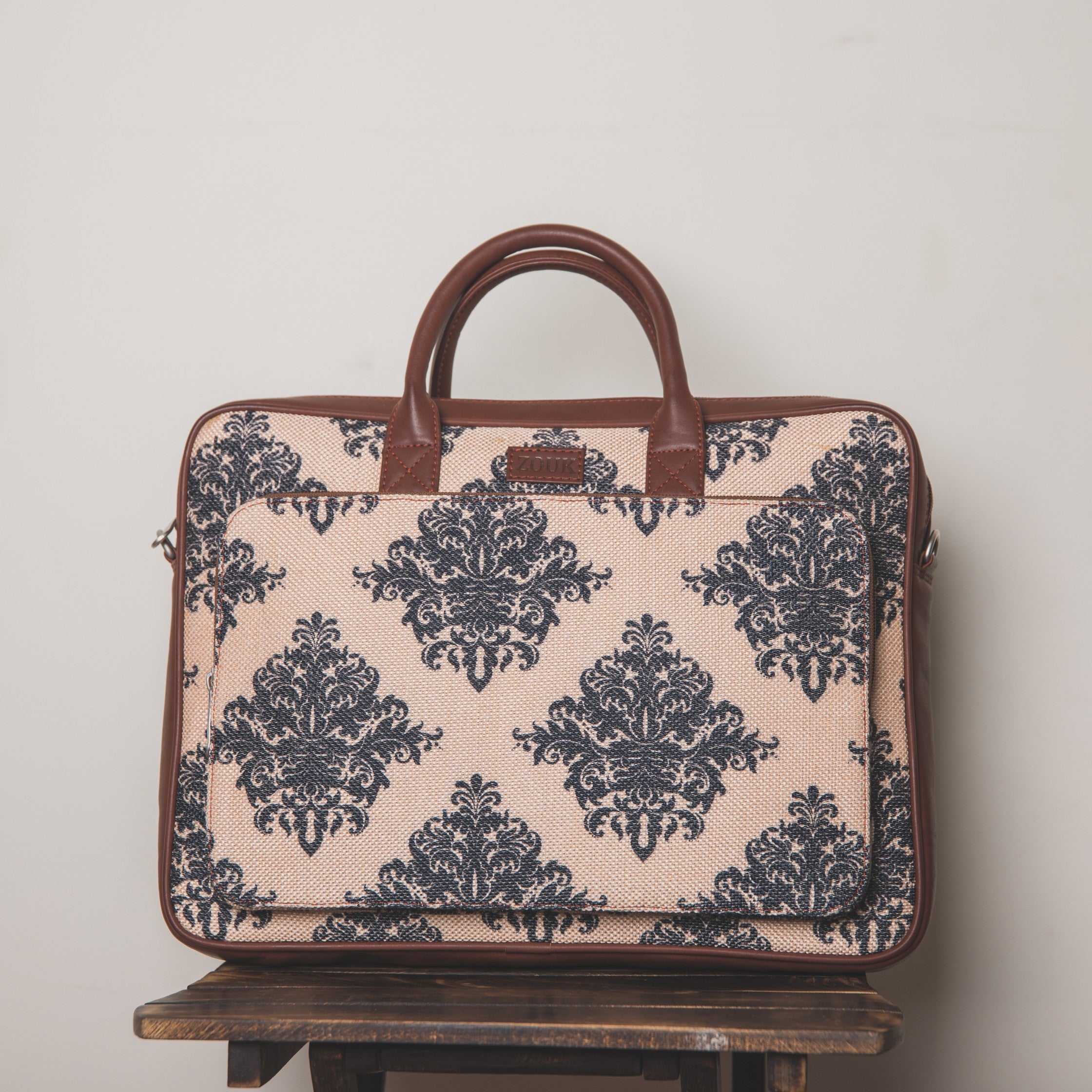 Mughal Motif Combo - Laptop Bag & Chain Wallet