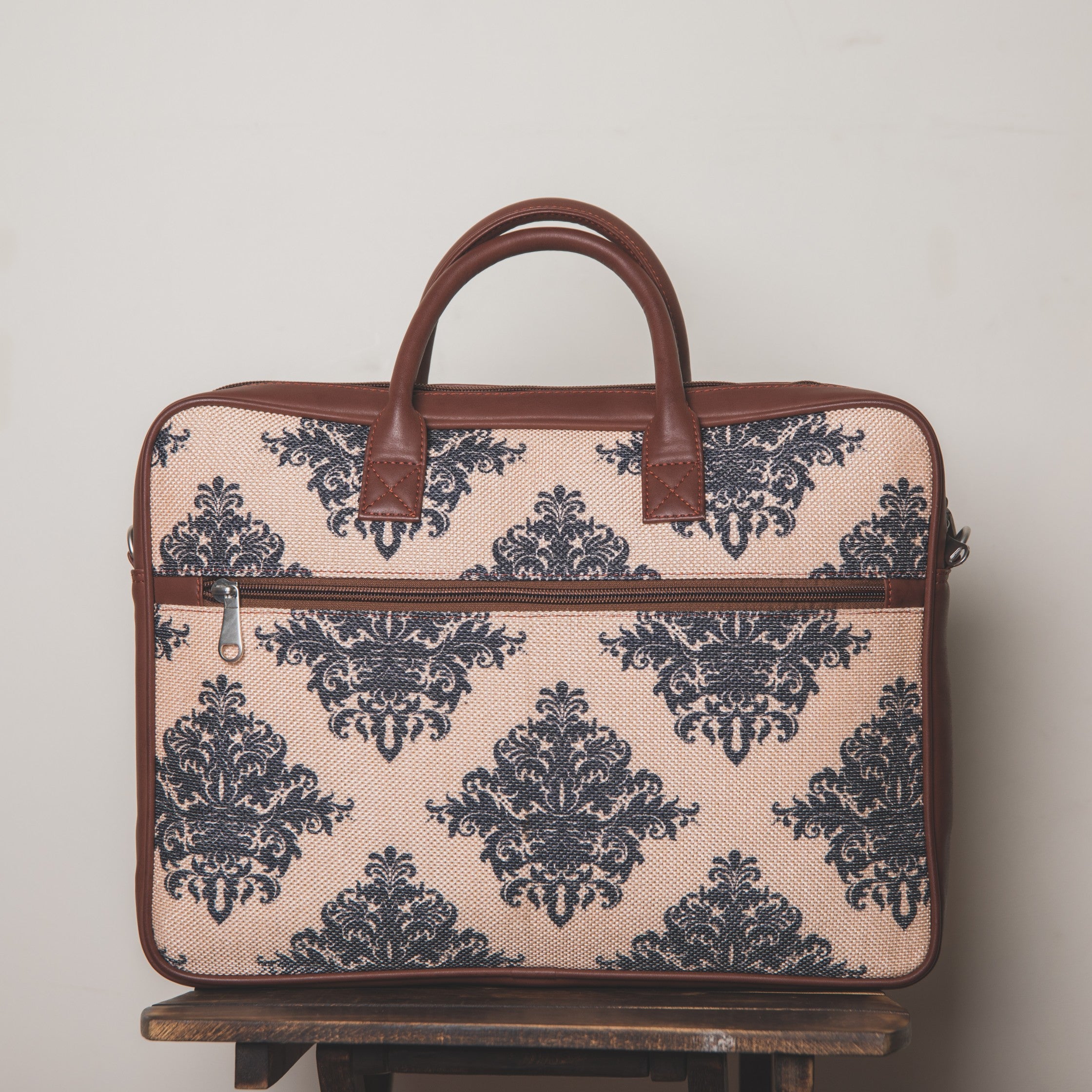 Mughal Motif Combo - Laptop Bag & Chain Wallet