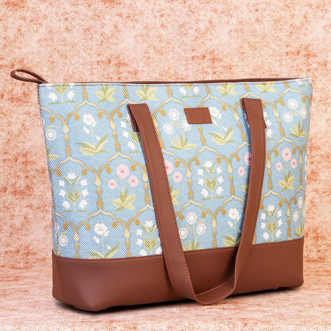 Jaipur Fresco Blue Shoulder Tote Bag