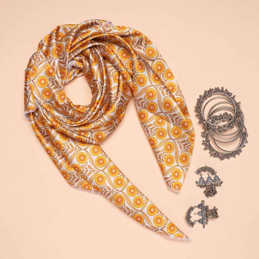 Mysore Lattice Square Scarves