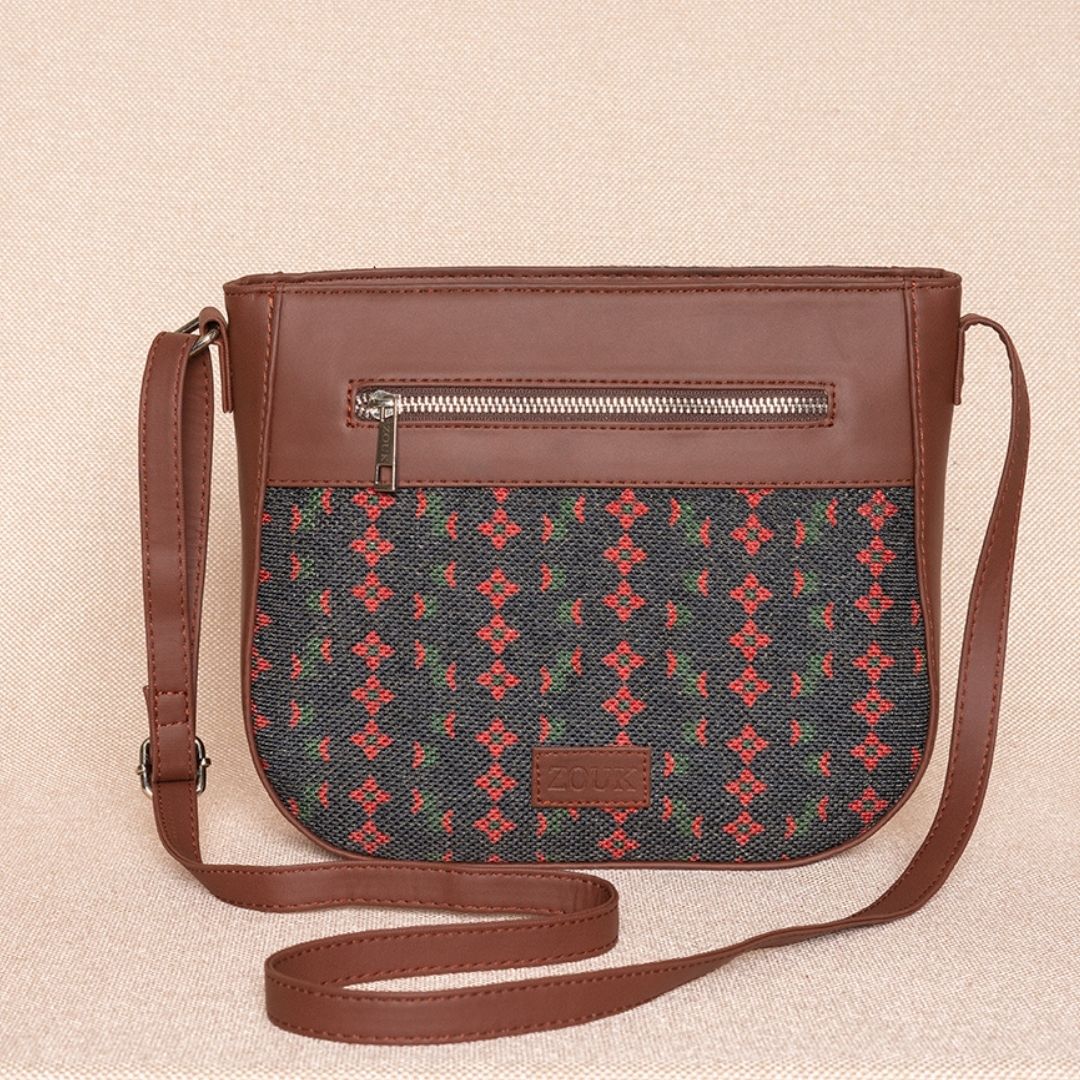 Shobha Niwas Lotus Motif U-Shaped Sling Bag