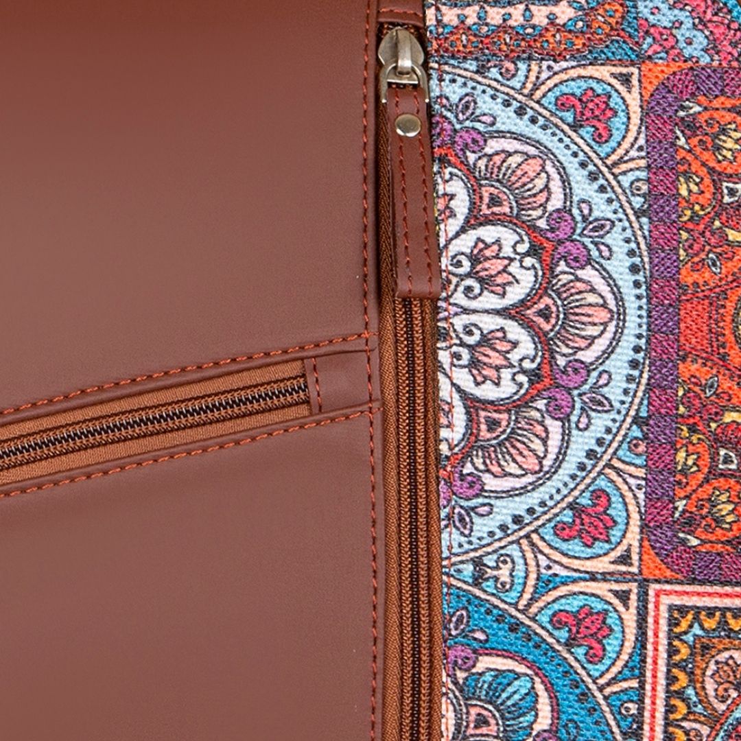 Multicolor Mandala Print Laptop Backpack