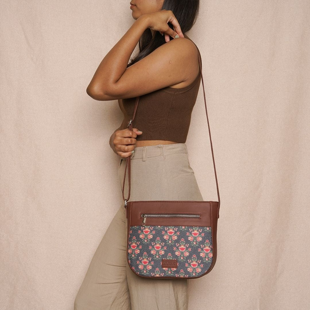 Mughal Garden Print U-Shaped Sling Bag