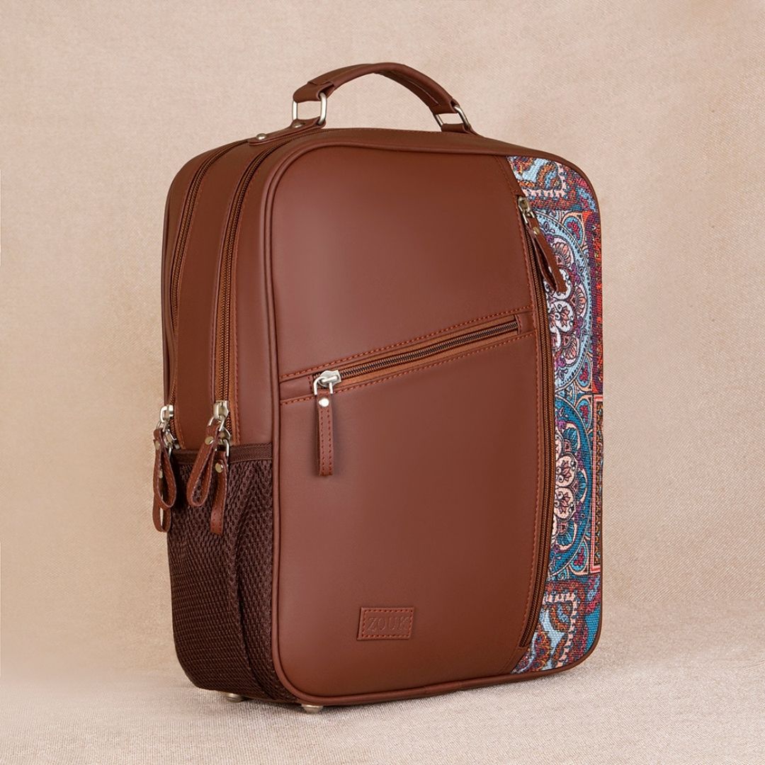 Multicolor Mandala Print Laptop Backpack