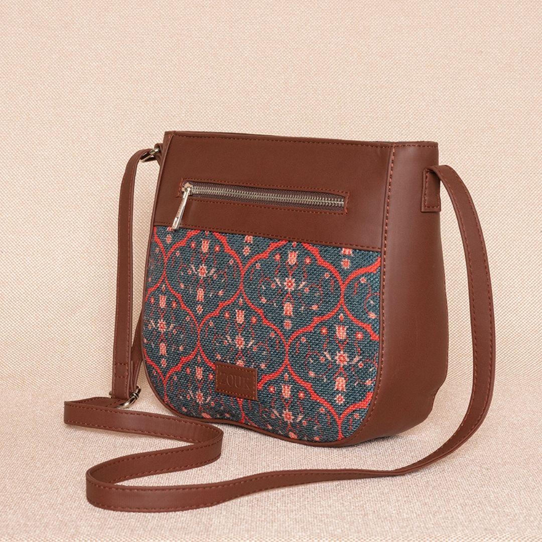 Sheesh Mahal Jaali Motif U-Shaped Sling Bag