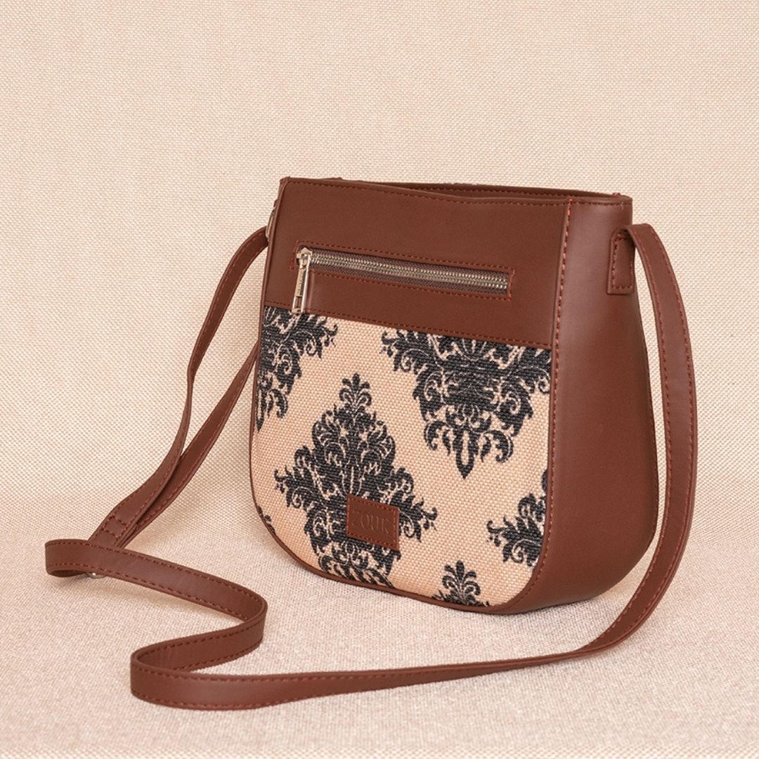 Mughal Motif U-Shaped Sling Bag