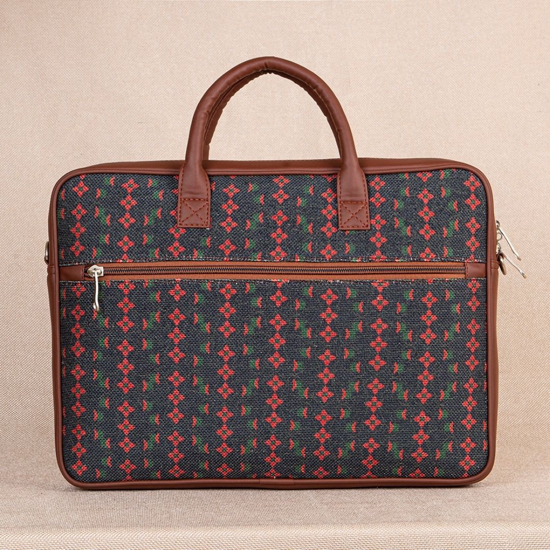 Shobha Niwas Lotus Motif Laptop Bag