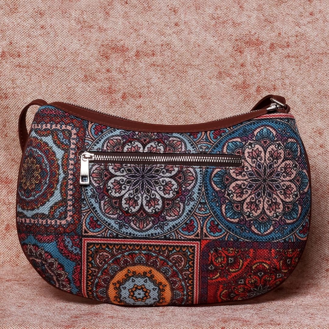 Multicolor Mandala Structured Shoulder Bag