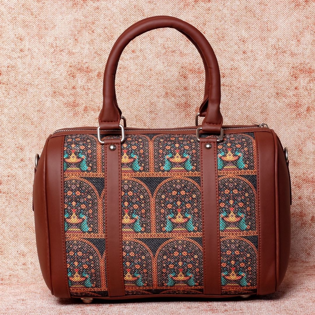 Royal Indian Peacock Motif Handbag