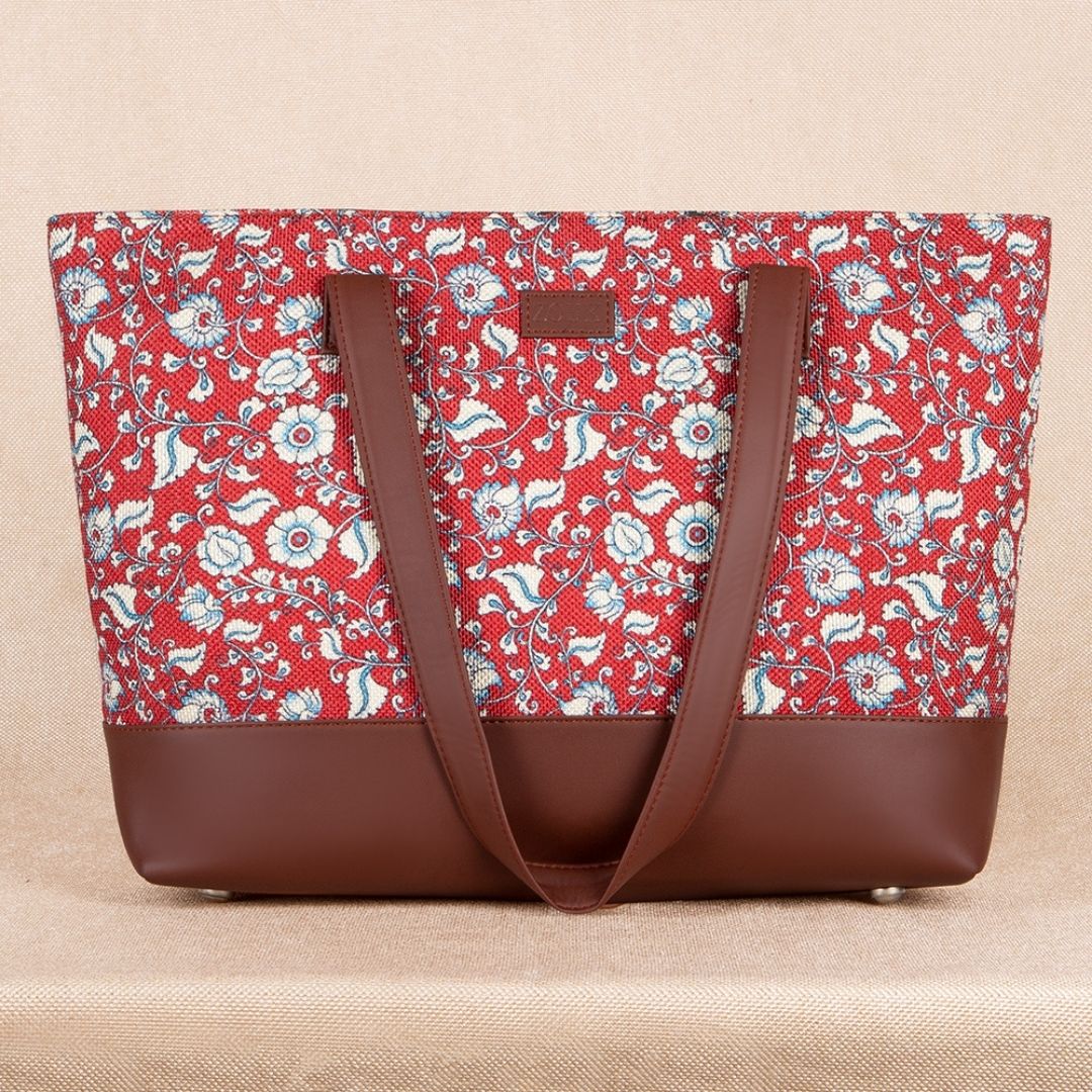 Chittoor Red Kalamkari Shoulder Tote Bag