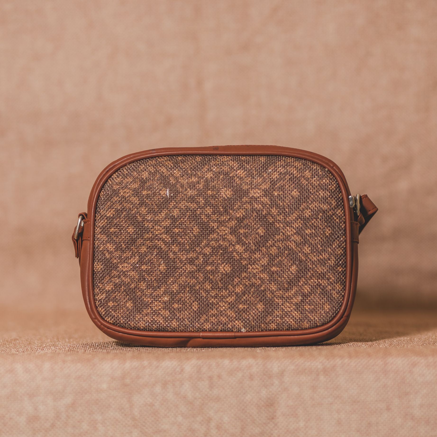 Brown Floral Motif Sling Bag