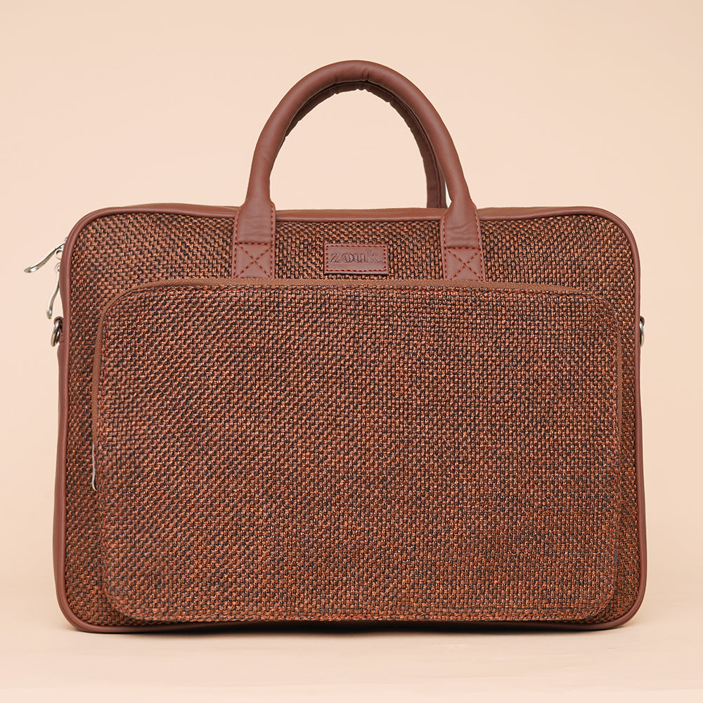 Brown Metal Unisex Laptop Bag