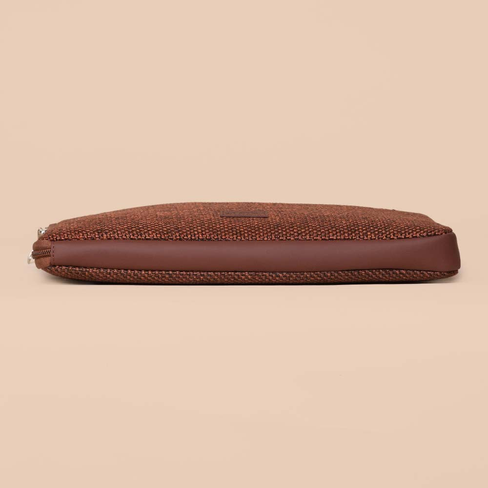 Brown Metal L-Zippered Laptop Sleeve