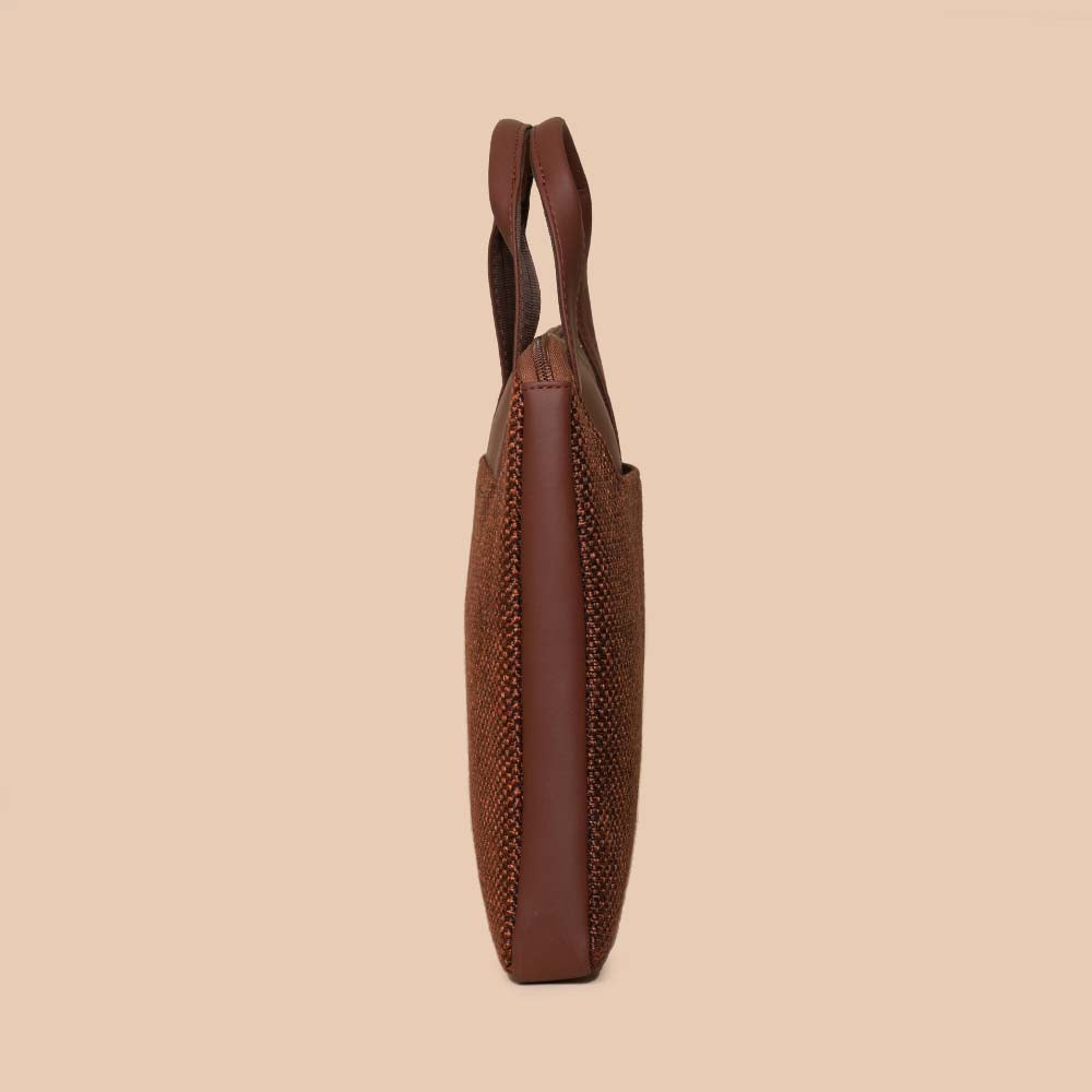Brown Metal L-Zippered Laptop Sleeve