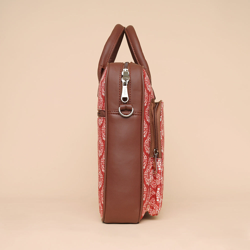 Chanderi Phool Laptop Bag