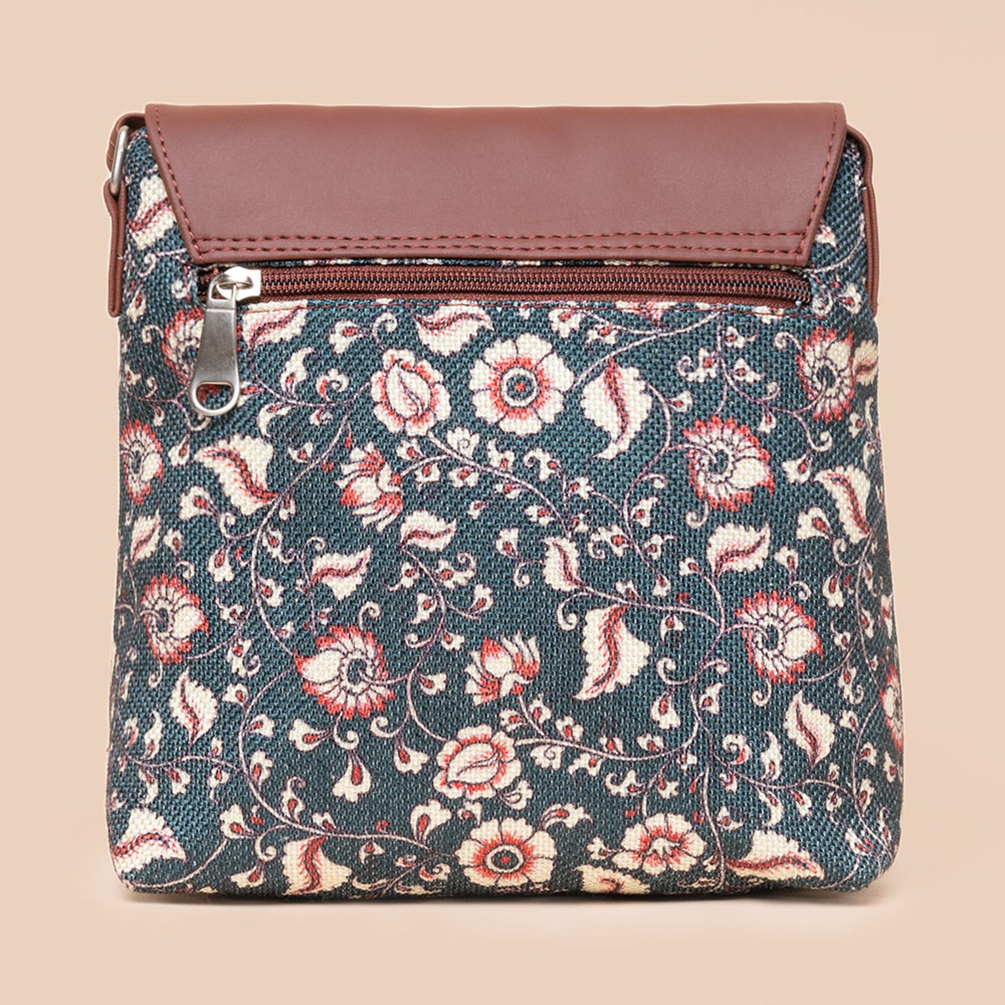 Chittoor Blue Kalamkari Flap Sling Bag