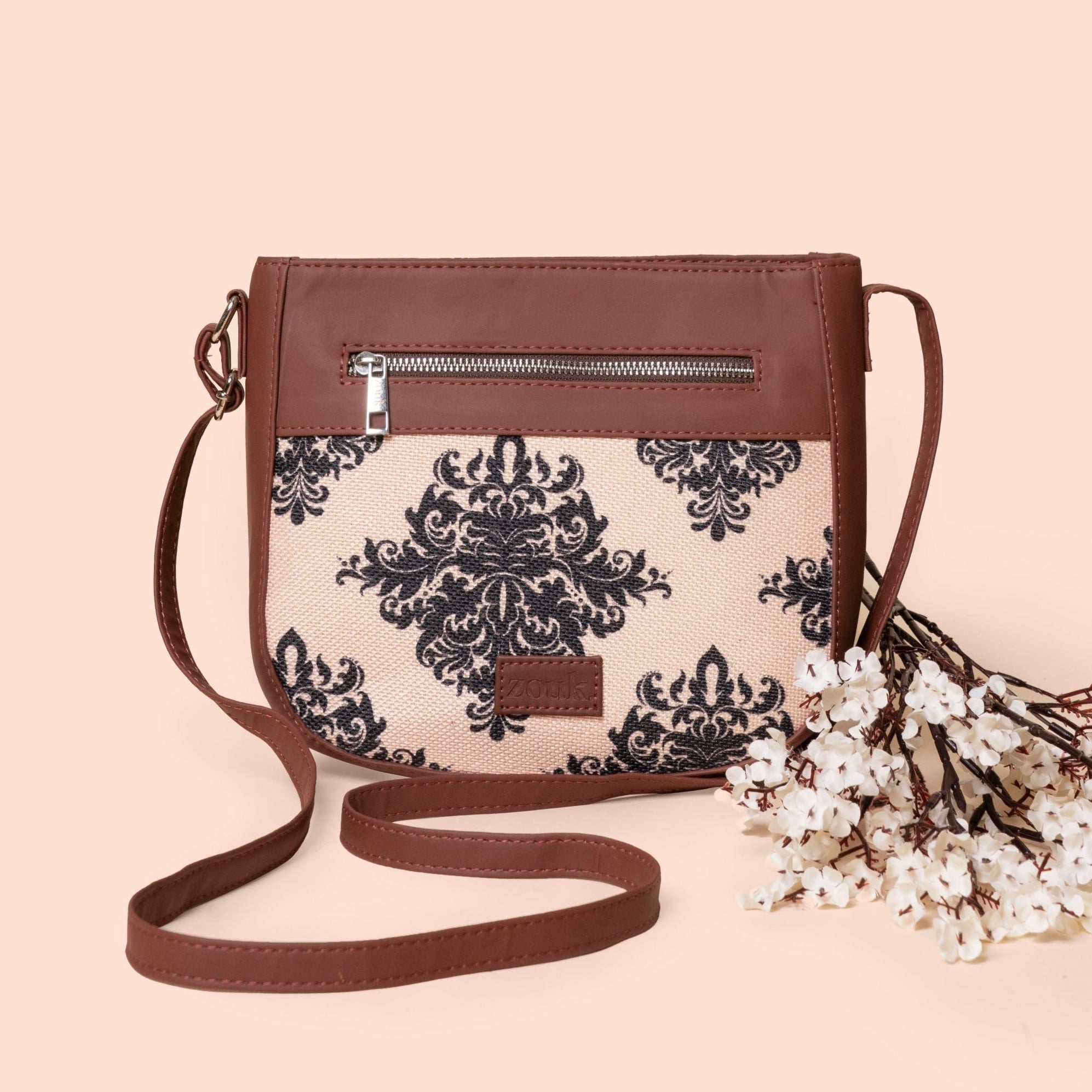 Mughal Motif U-Shaped Sling Bag