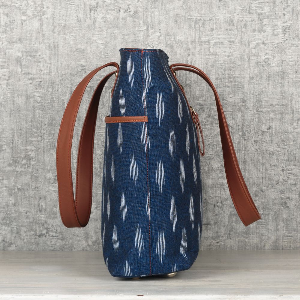 Ikat Jet Blue Tote Bag