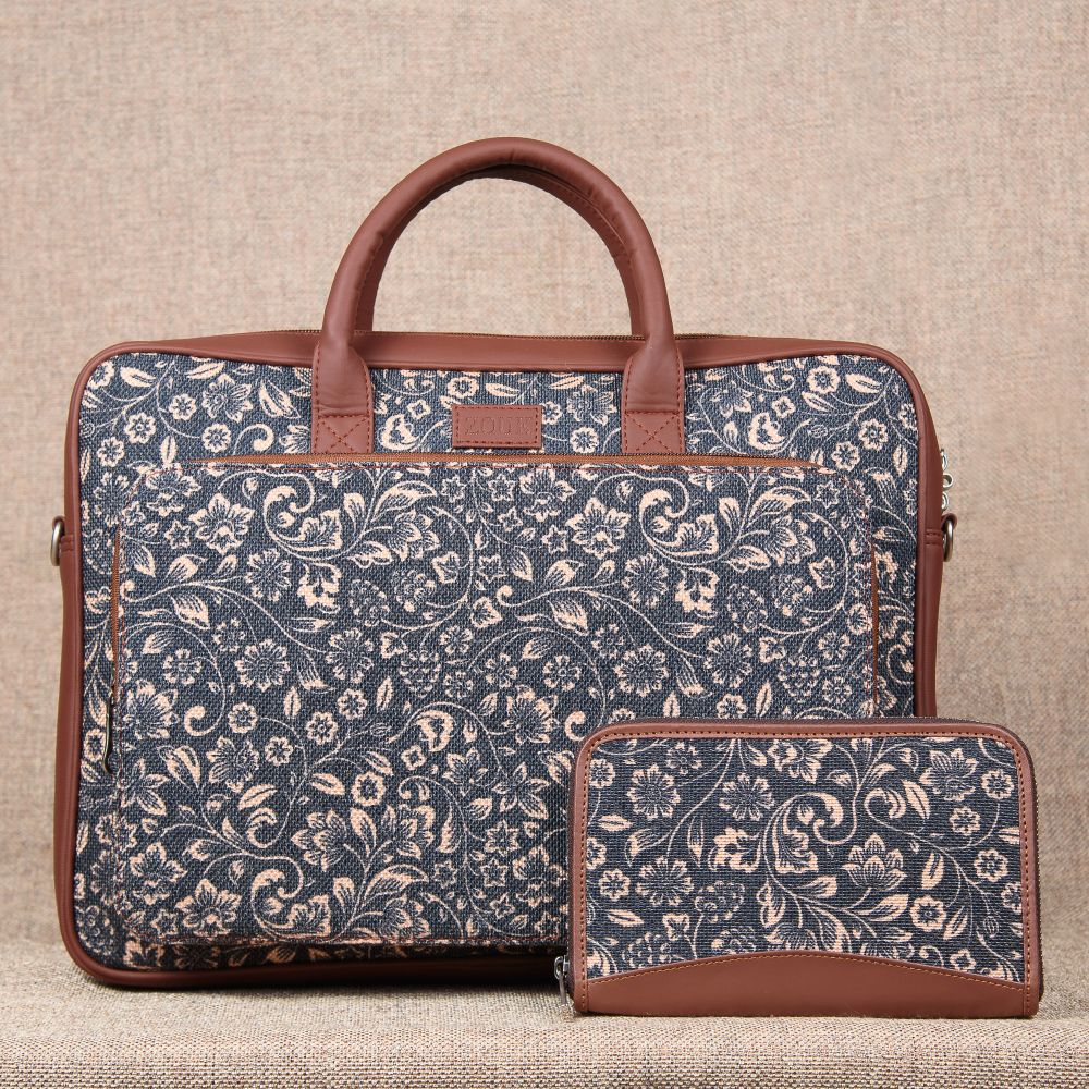 FloMotif Combo - Laptop Bag & Chain Wallet