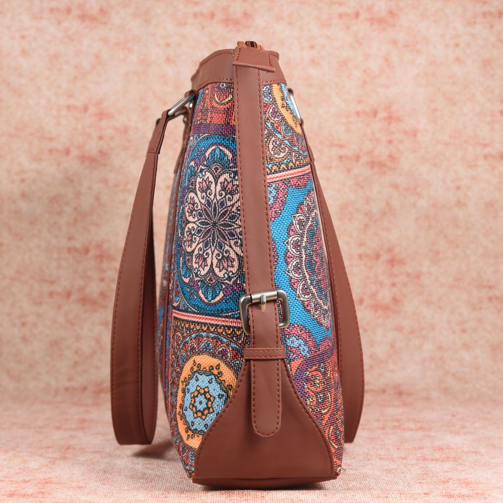 Multicolor Mandala Print - Office Bag & Classic Zipper Wallet Combo