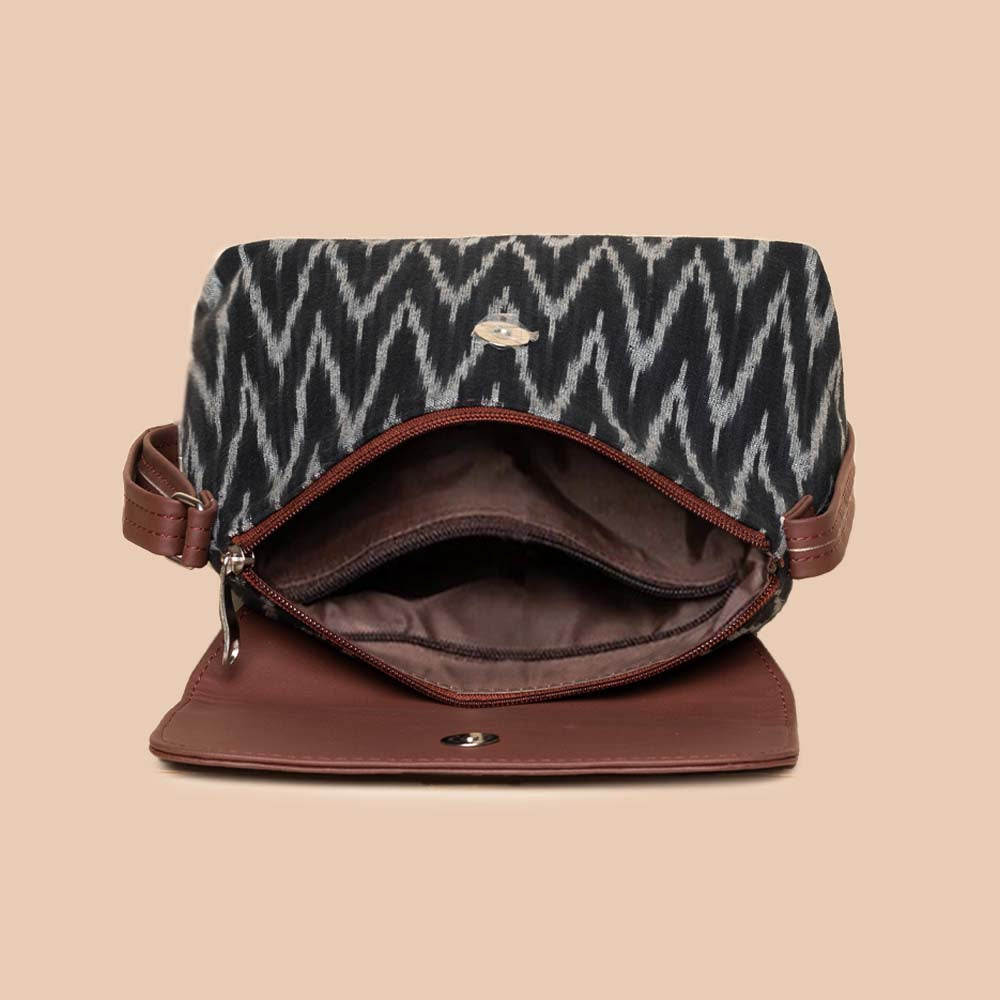 Ikat Print Flap Sling Bag