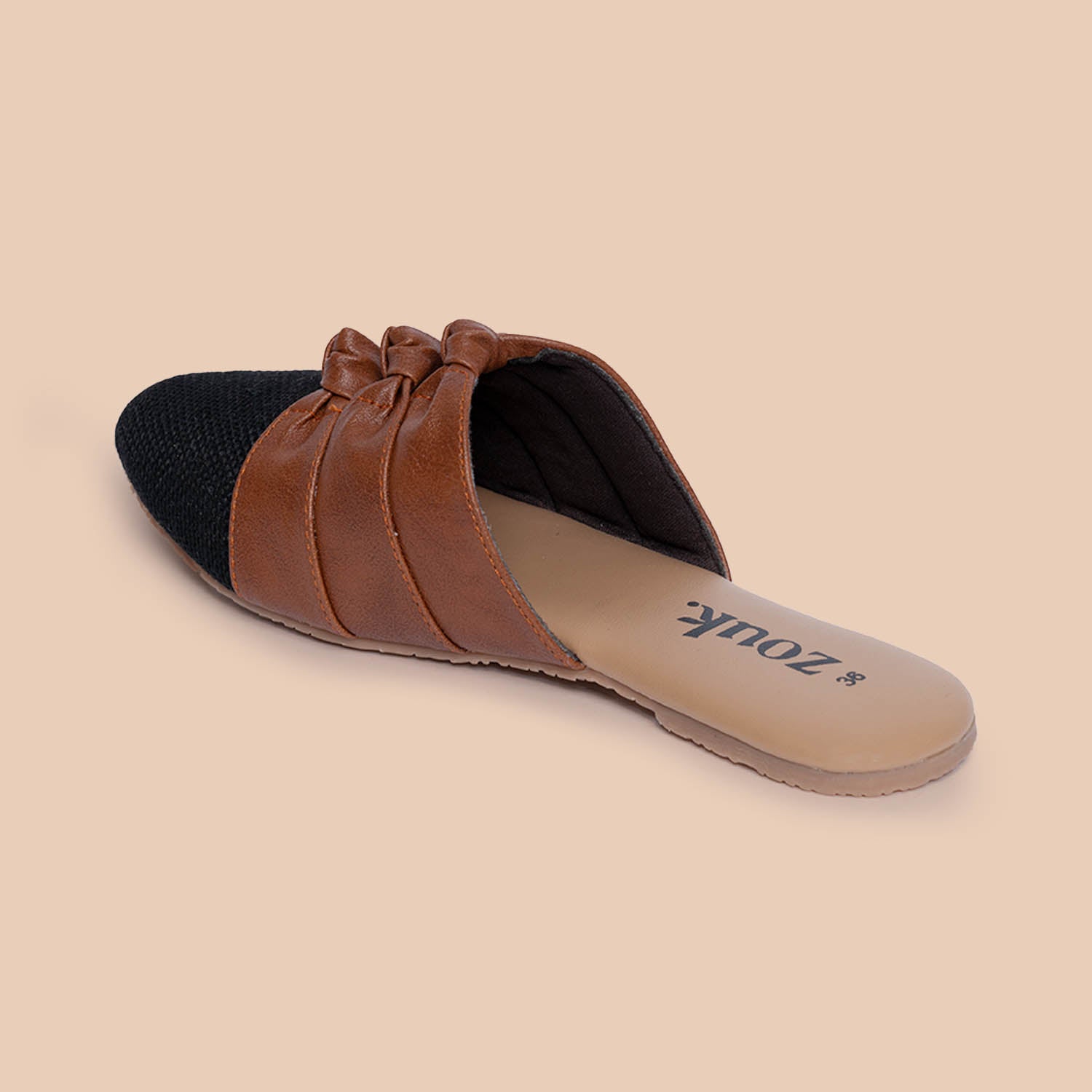 Jet Black Knotted Mules