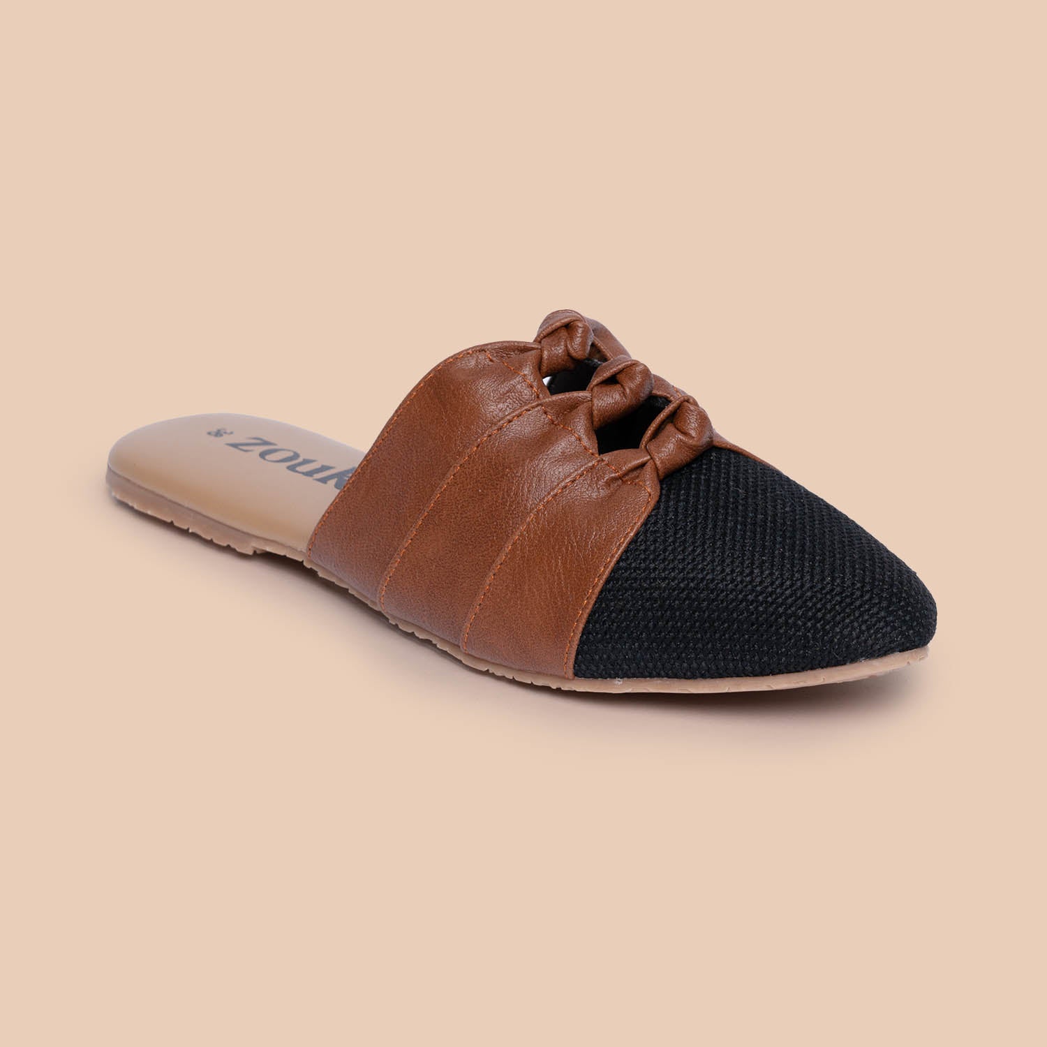Jet Black Knotted Mules