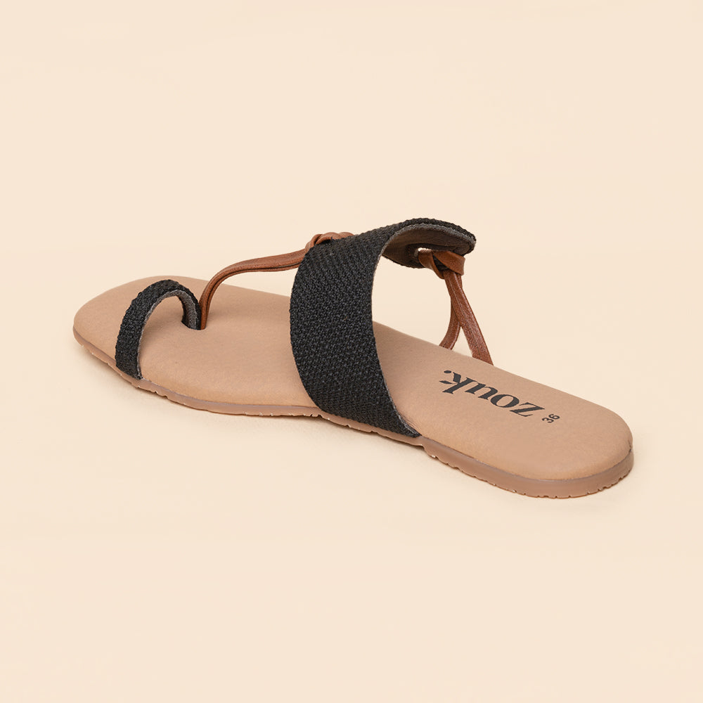 Jet Black Women's Chappals