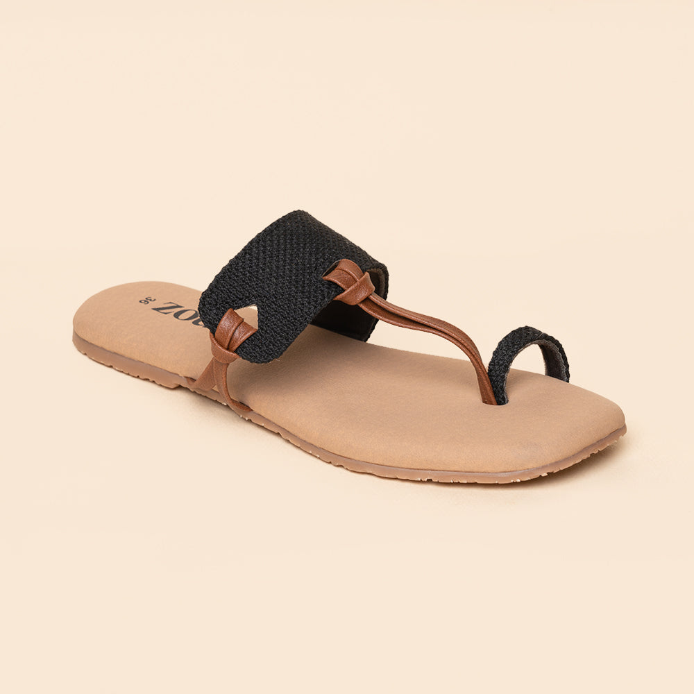 Jet Black Women's Chappals