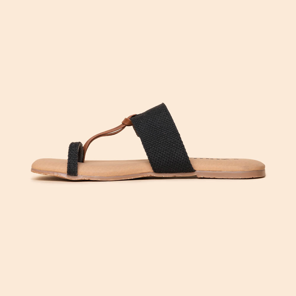 Jet Black Women's Chappals