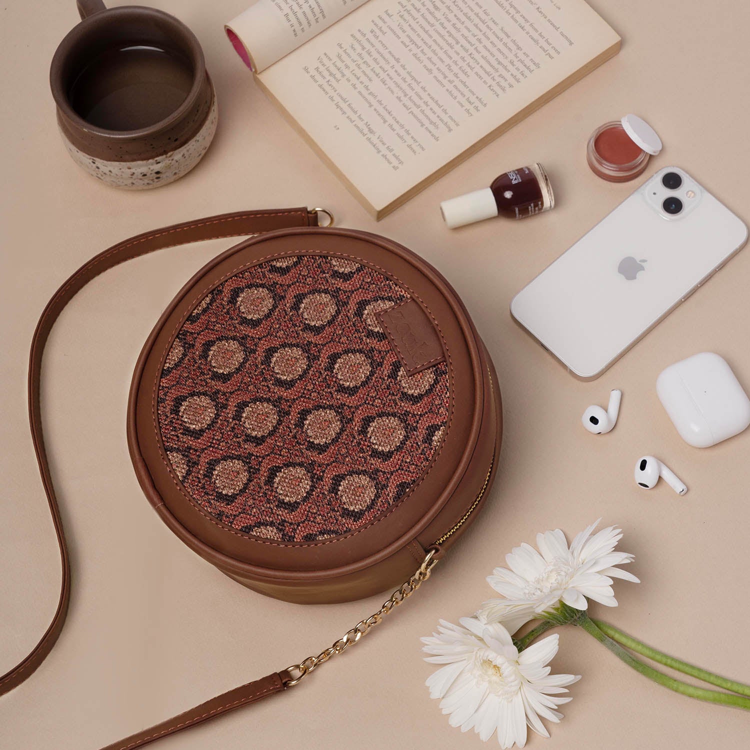 Jodhpur Damask Round Sling Bag