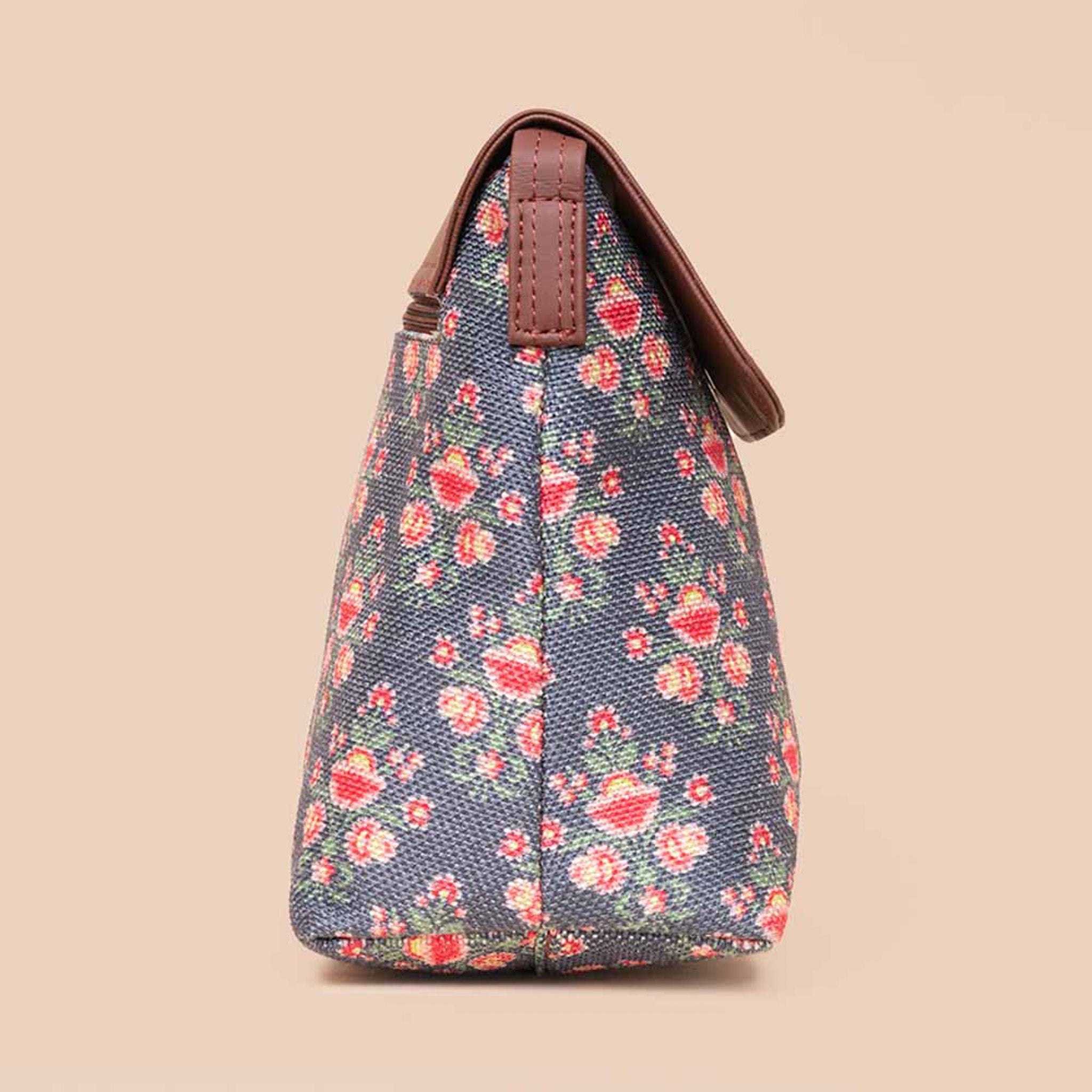 Mughal Garden Print Flap Sling Bag