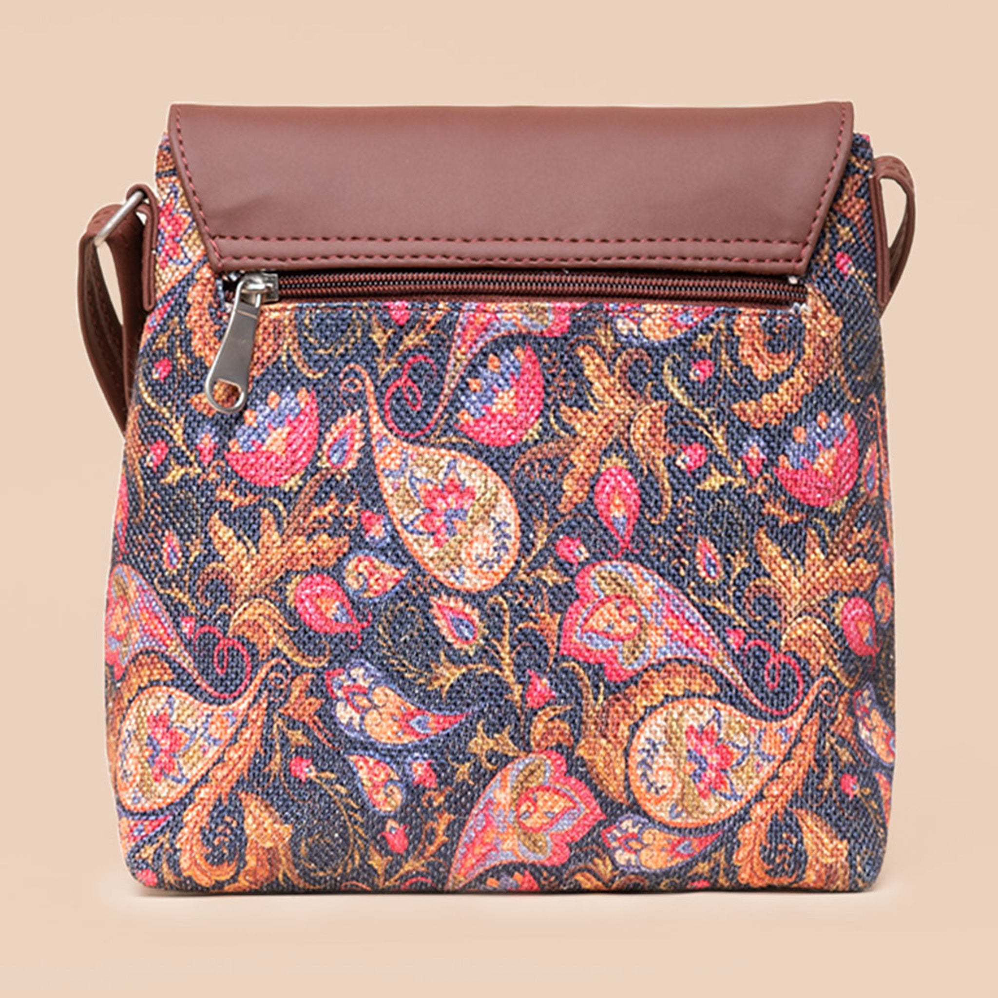 Paisley Print Flap Sling Bag