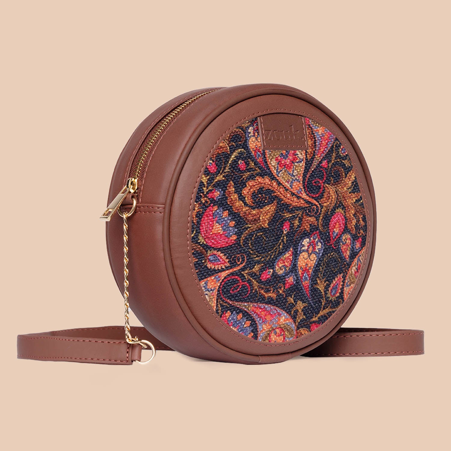 Paisley Print Round Sling Bag