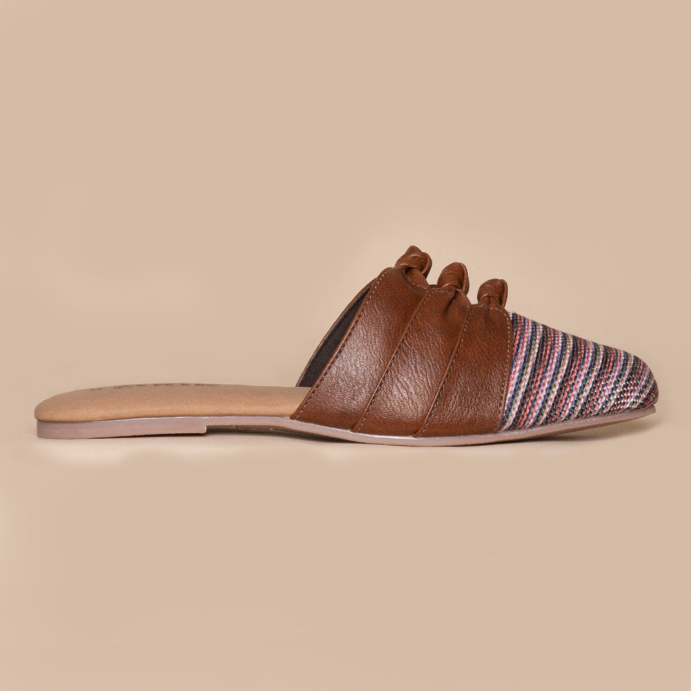 Rohtang Stripes Knotted Mule