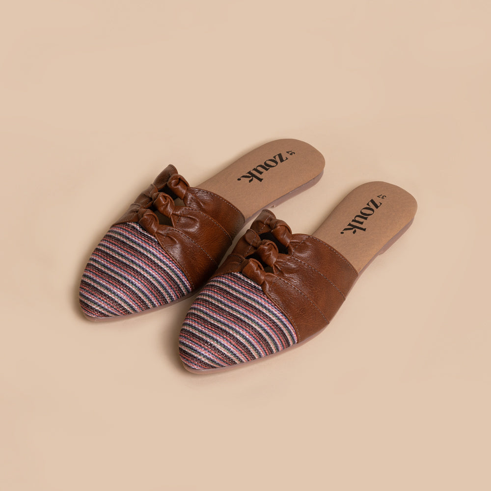 Rohtang Stripes Knotted Mule