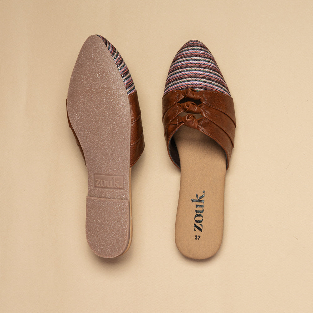 Rohtang Stripes Knotted Mule